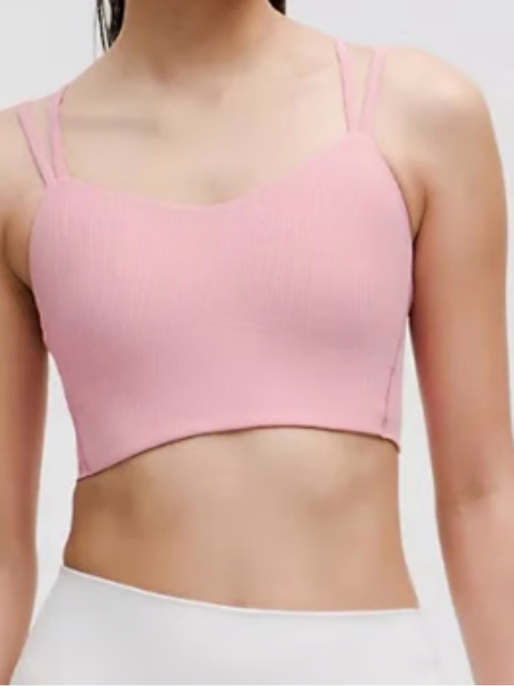 lululemon Like a Cloud Dusty Pink Ribbed Longline Bra